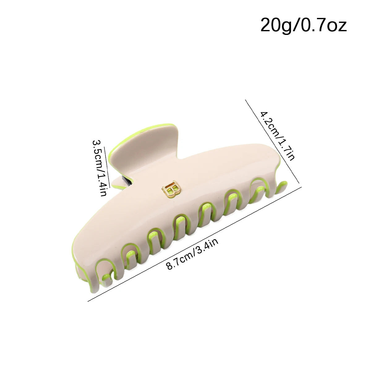 1PC French retro acetate grab clip double-sided English letters, gentle wind plate, back of the head, shark clip hair ornament