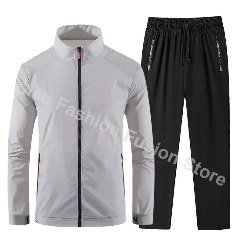 2026 Men Tracksuit Casual Joggers Hooded Sportswear Jackets and Pants 2 Piece Sets Hip Hop Running Sports Suit Ropa De Hombre