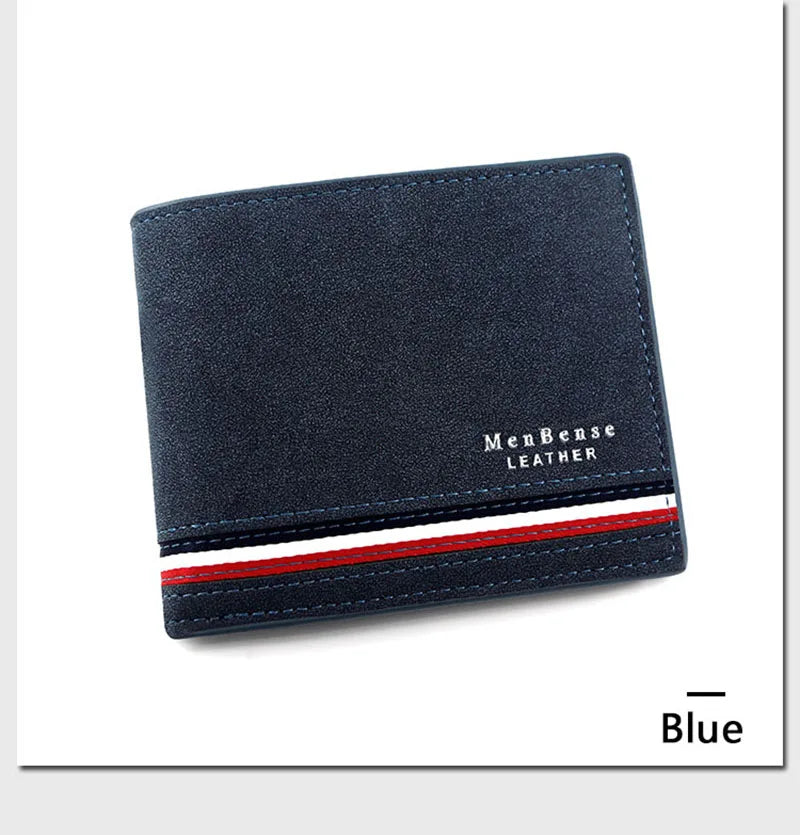 Luxury Men's Short Wallet - High Quality PU Leather Purse, Bifold Zipper Coin Pocket & Slim Card Holders with Money Clip