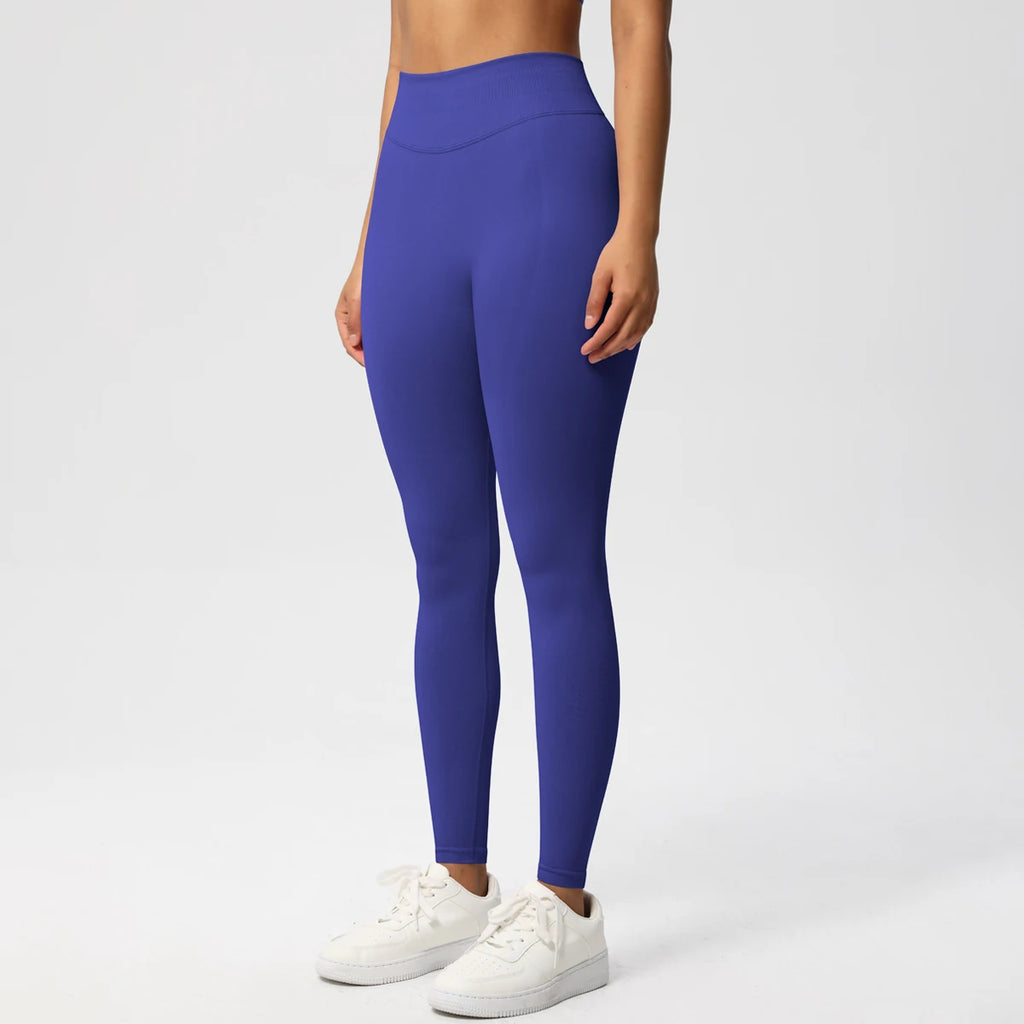 Women's Solid High Waist Sports Leggings, HighStretch Seamless Yoga Leggings, LadiesSportswear for Indoor Outdoor Wear