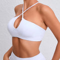 Cross Strap Halter Sports Bra Women's Yoga Pilates Workout Top Hollow Out Quick Dry Fitness Bralette