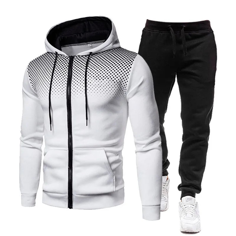 2025 Popular two-piece men's sportswear jogging suit sportswear hooded sweatshirt zipper sweatshirt autumn and winter clothing
