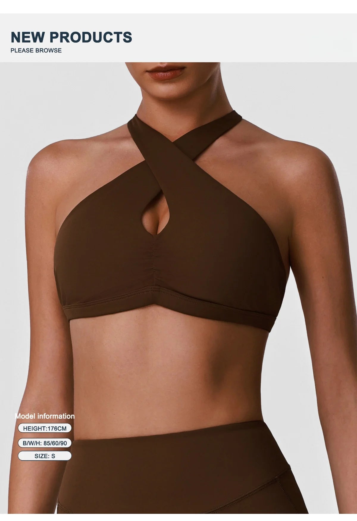 sm2631 High Strength Shockproof Sports Bra Sexy Halter Beautiful Back Quick Dry Women Running Fitness Yoga Bra With Chest Pad