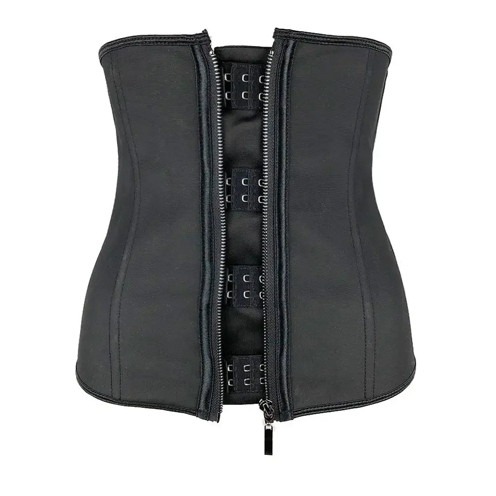 XXS - 6XL Women Latex Waist Trainer Body Shaper Corsets Steel Bone Zipper Cincher Top Slimming Belt Shapers Shapewear Plus Size