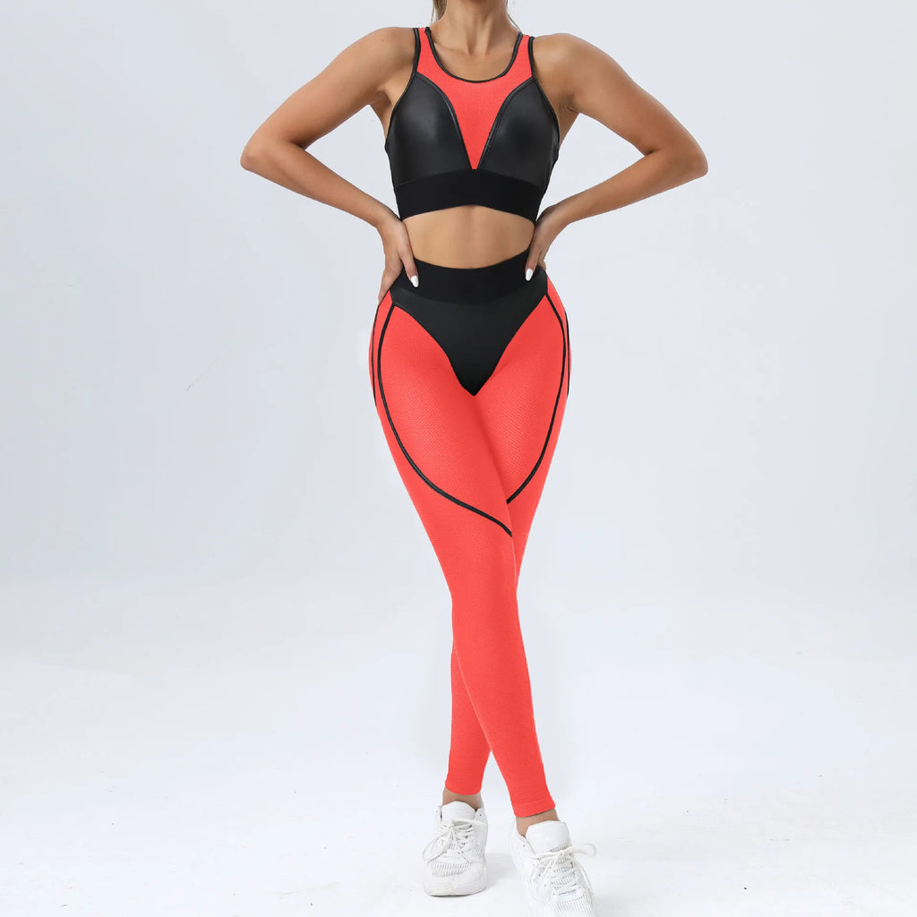 Gym Set Woman Sportswear Transparent Sport Outfit Women Tracksuit Sexy Mesh Yoga Clothing Suit for Fitness Black Pink Orange New