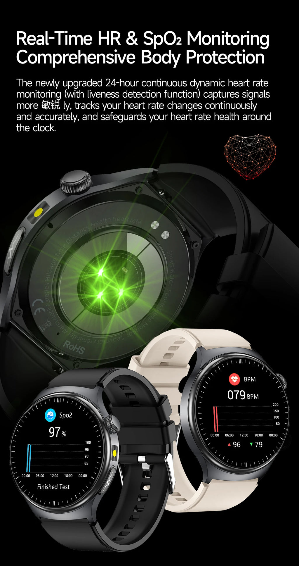TK27 Men Smart Watch AMOLED ECG Health Monitoring Outdoors Flashlight Bluetooth Calling Sports Fitness Tracker Smartwatch