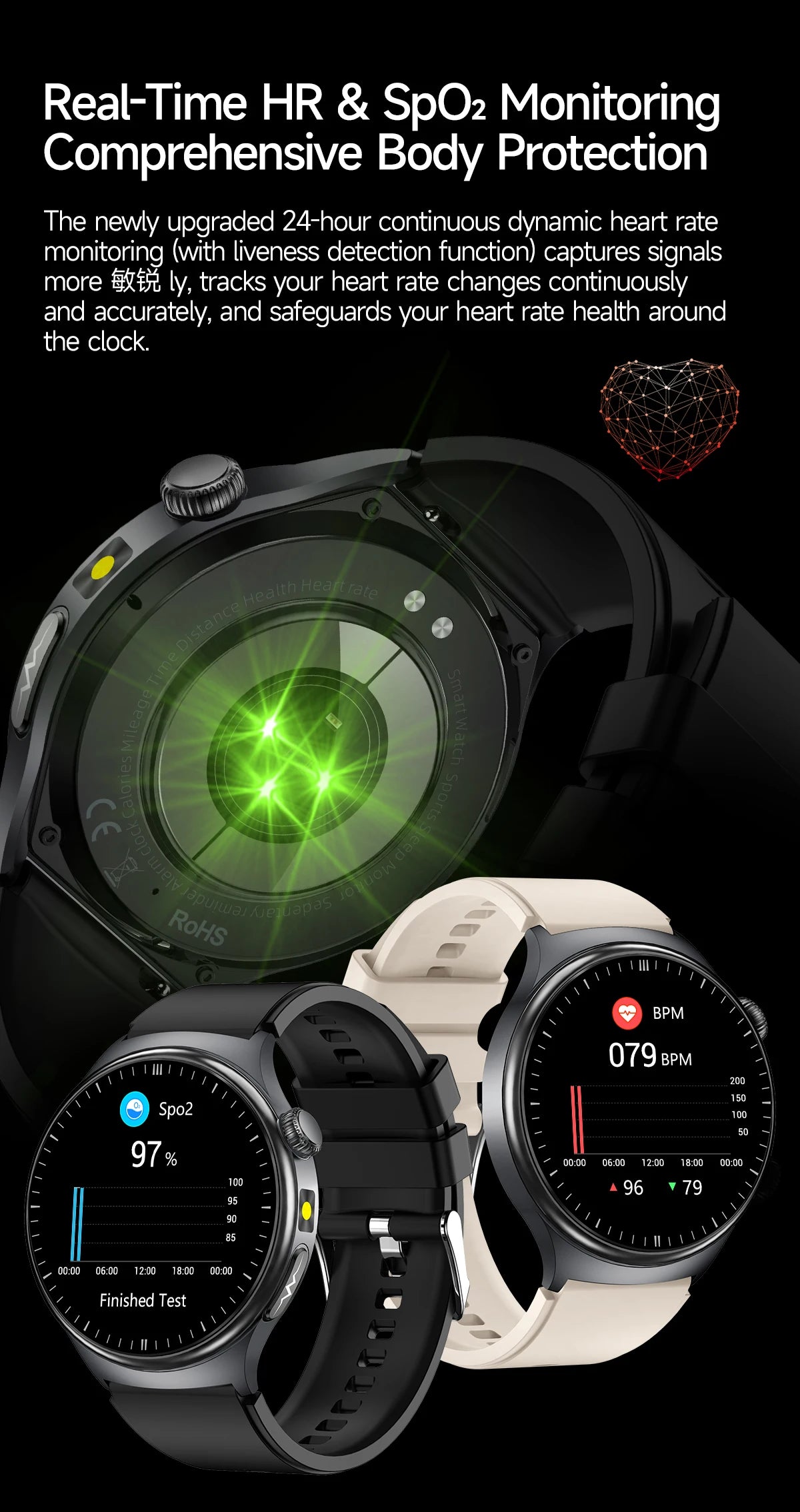 TK27 Men Smart Watch AMOLED ECG Health Monitoring Outdoors Flashlight Bluetooth Calling Sports Fitness Tracker Smartwatch