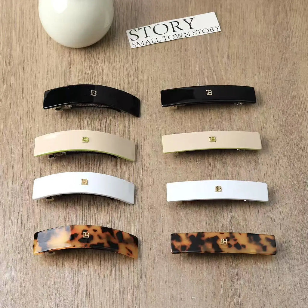 Korean Version of Letter B Hairpin Acetic Acid Arc Grab Clip Girl High Ponytail Premium Hair Accessories Crab Hair Claws