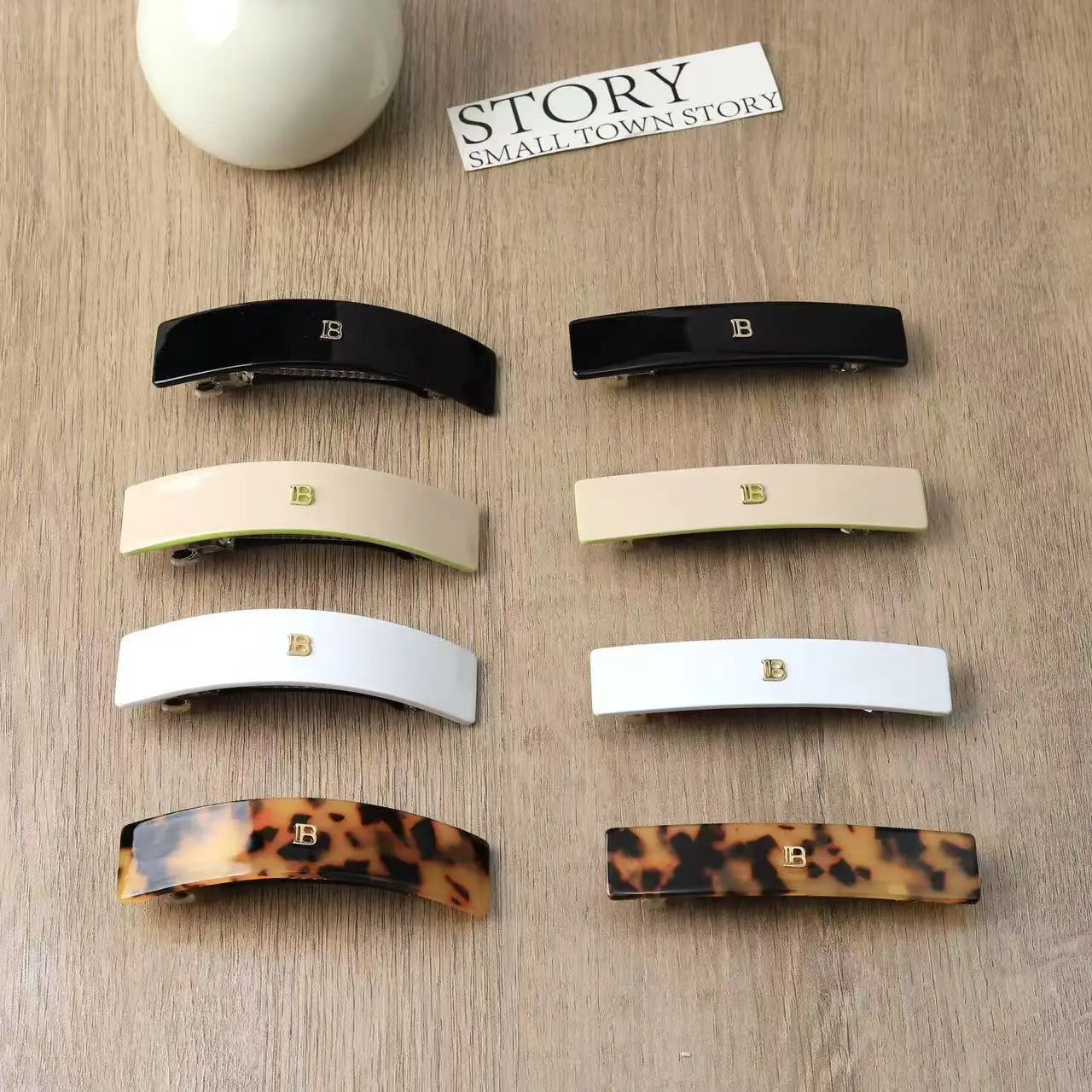 Korean Version of Letter B Hairpin Acetic Acid Arc Grab Clip Girl High Ponytail Premium Hair Accessories Crab Hair Claws