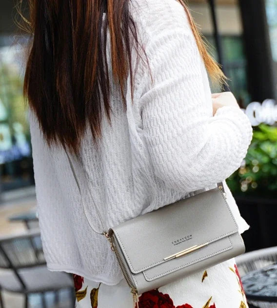 Women’s Mid-Size Wallet Bag – Convertible Shoulder Clutch with Coin Pocket, Multifunctional Design