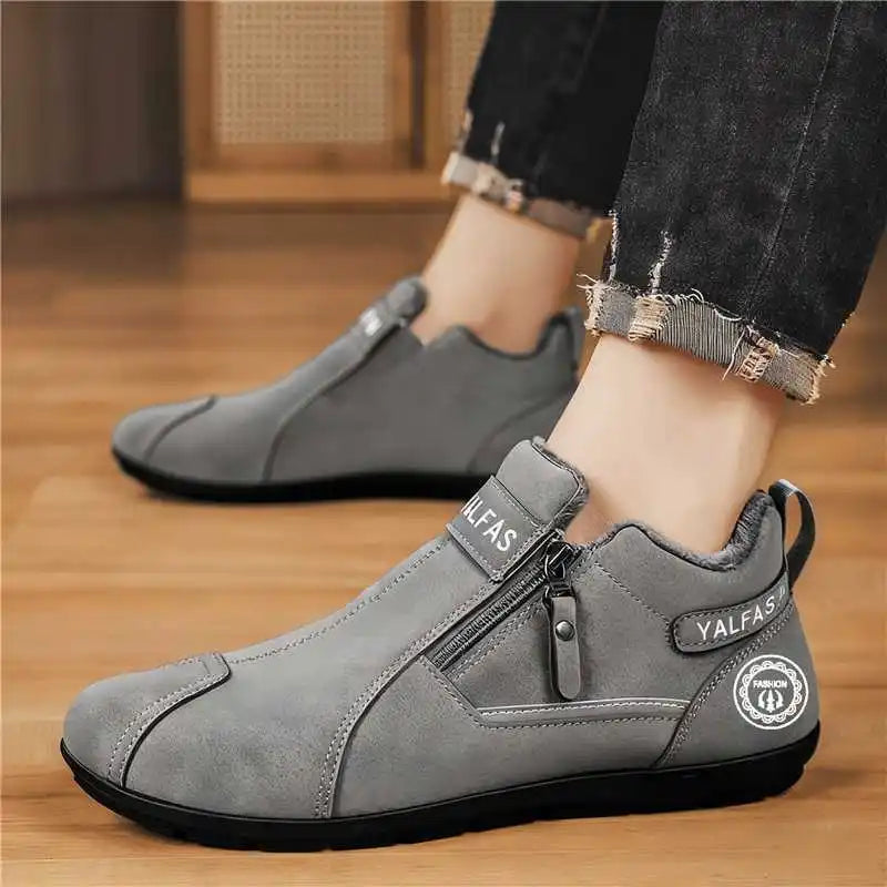 2026 New Autumn Winter Men Casual Shoes Lightweight Slip On Sneakers Flat Work Shoes Loafers
