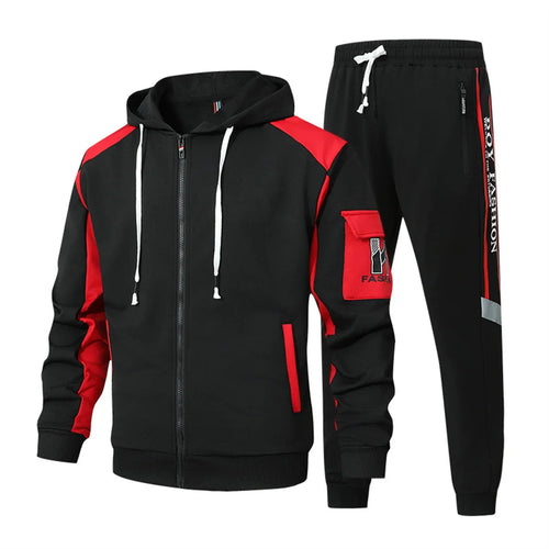 2026 New Men's Zipper Cardigan and Pants High-end 2 Piece Set Casual Sportswear Spring Autumn Printed Tracksuit Hooded Clothes