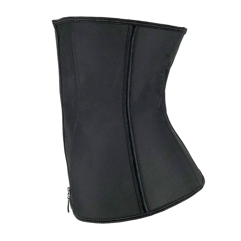 XXS - 6XL Women Latex Waist Trainer Body Shaper Corsets Steel Bone Zipper Cincher Top Slimming Belt Shapers Shapewear Plus Size