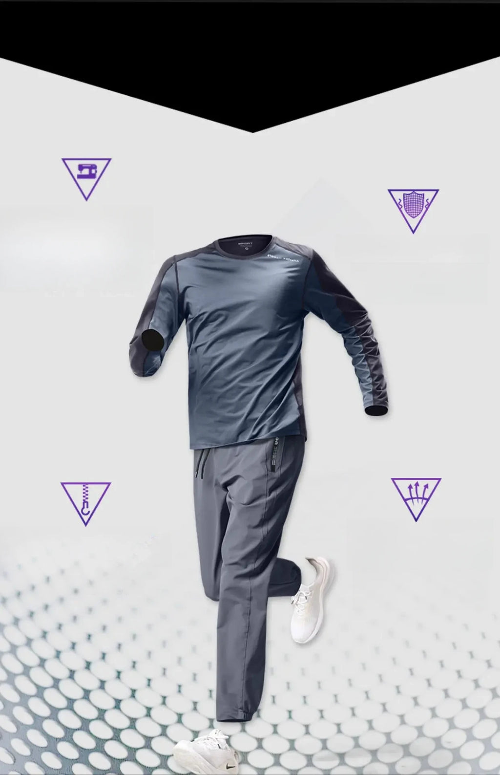 Quick Dry Fitness Suits Quick-Dry Loose Fit Outdoor Training Jacket Morning Runs Spring Men's Sportswear Workout Clothing