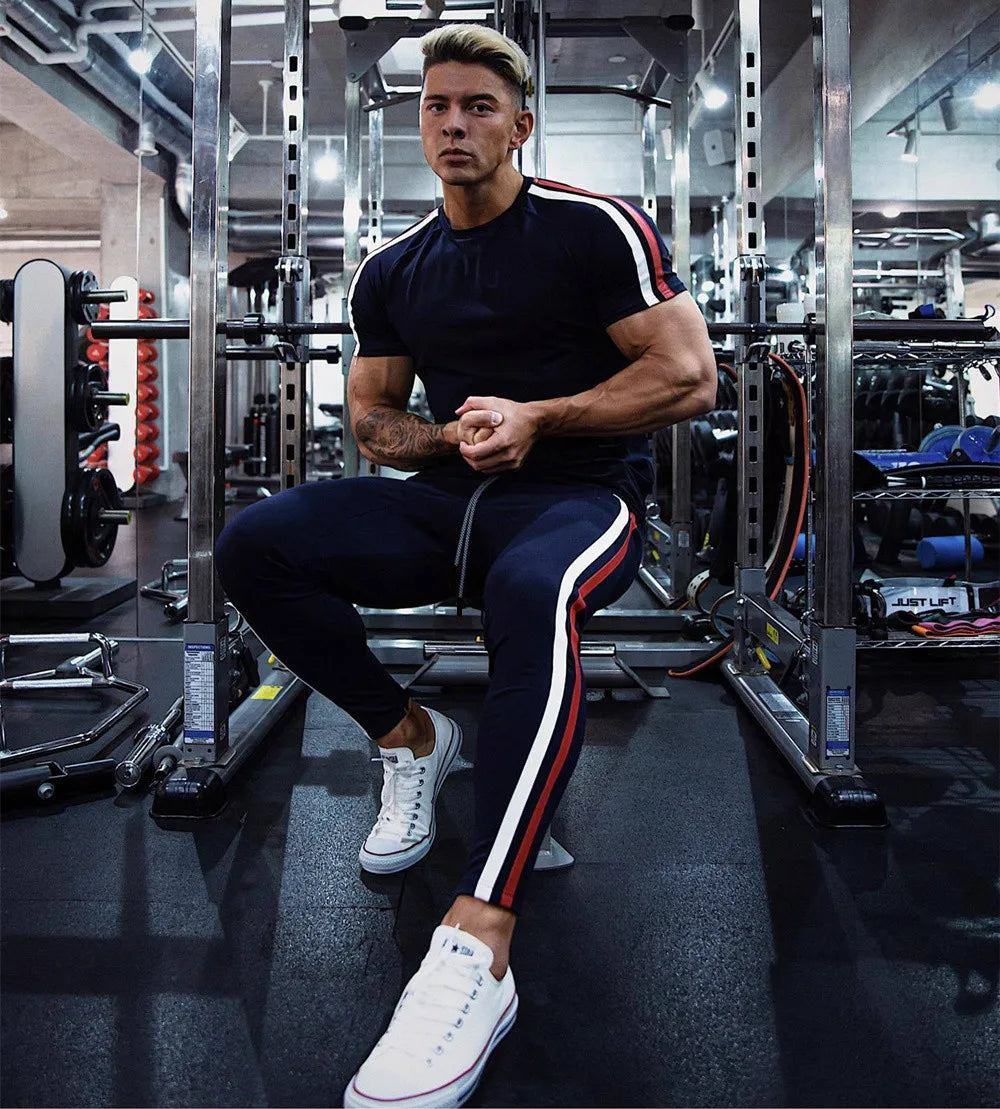 Black Joggers Sweatpants Men Casual Pants Gym Fitness Workout Sportswear Trousers Autumn Male Crossfit Running Sport Trackpants