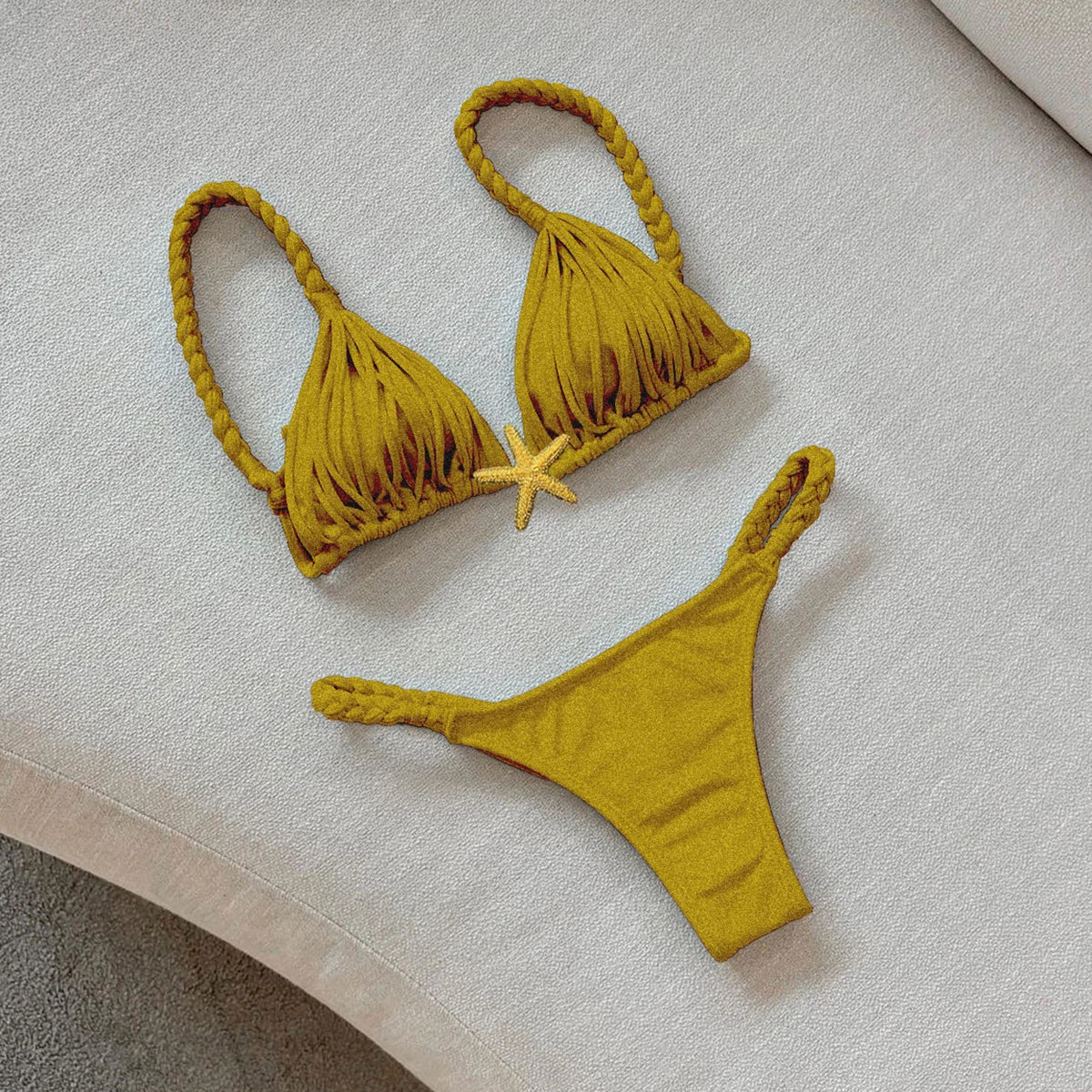 2025 New Five-pointed Star Brazilian Bikini Swimwear Women's Braided Rope Swimsuit Two Piece Set Female Sexy Mujer Beachwear