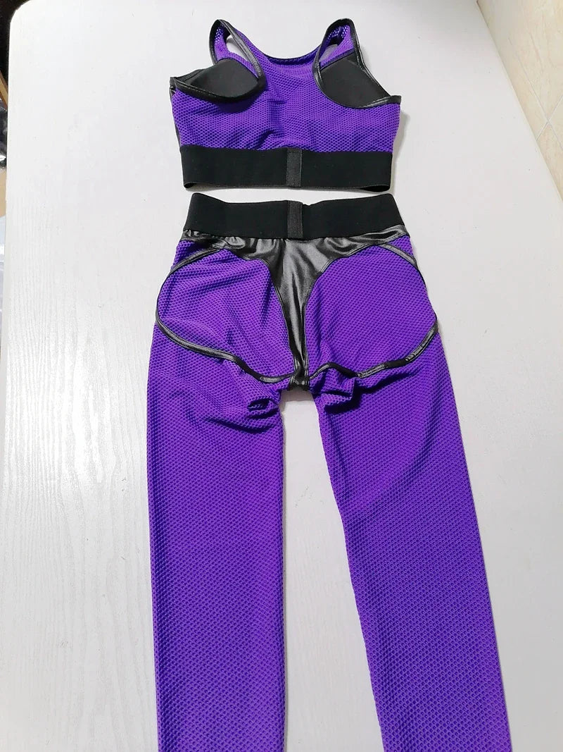 Fitness Sexy Sports Suit Women Yoga Set 2 Pieces Gym Workout Clothing for Bra Push-Up Women High Waist Leggings Sports Clothing