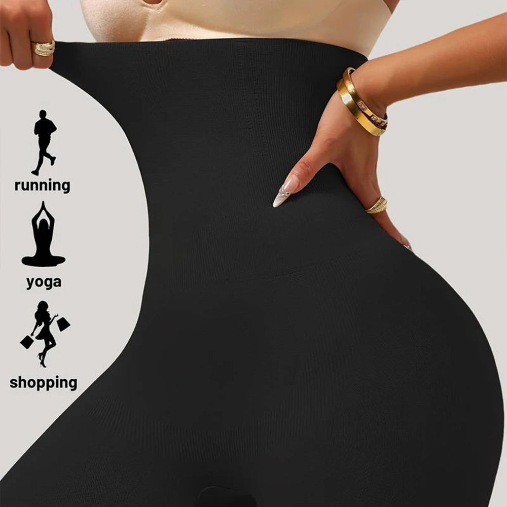 High Waisted Tummy Control Compression Shapewear Leggings For Women Butt Lifting Yoga Pants Body Shaper Footless Tights