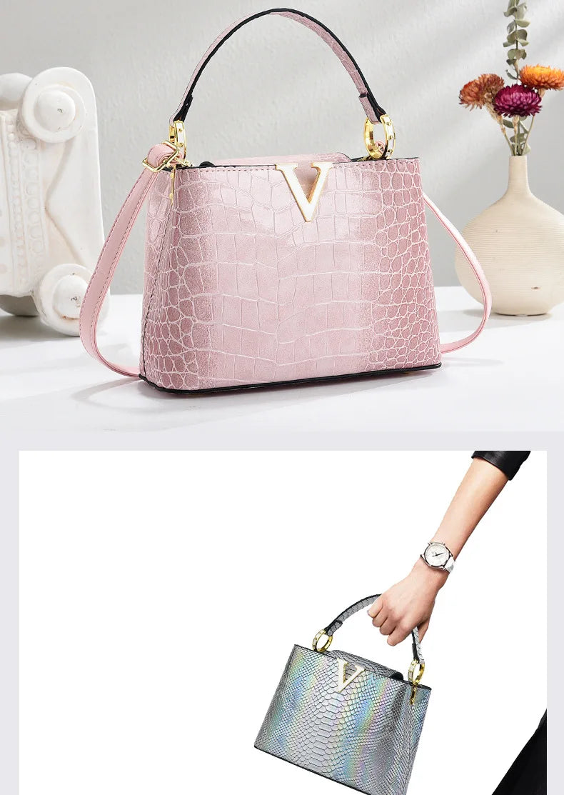 Gradient Color Women's Shoulder Bag PU Leather Crossbody Bag Handbag Female Casual Shopping Women's Fashion Small Square Bag