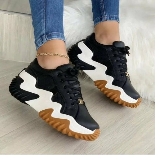 Women's Thick Sole Canvas Sneakers - Summer Casual Shoes