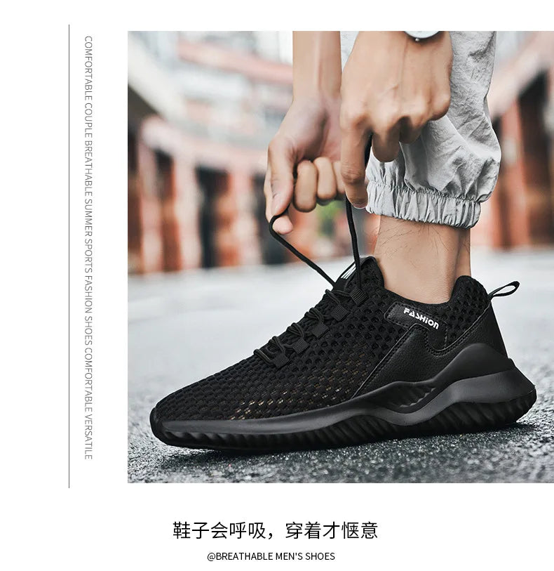 New White Mesh Sneakers Man Casual Shoes Breathable Summer Sneakers Men Shoes Outdoor Walking Sneakers Lightweight Tennis Shoes