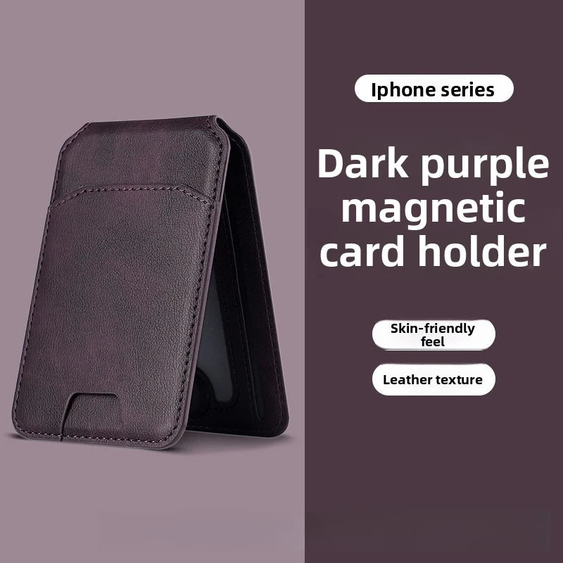 Luxury Strong Magnetic Leather Vertical Card Solt Credit ID Mobile Phone Back Pocket Wallet Case Phone Stand Shockproof Cover