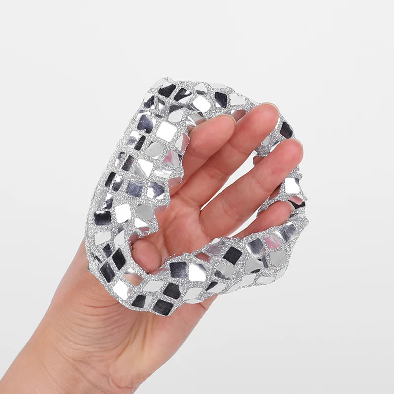 6Pcs Sequin Disco Ball Hair Ties Band for Girls 70s Music Birthday Bachelorette Wedding Party Theme Favors Hair Accessories