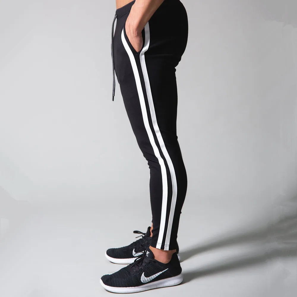 Black Joggers Sweatpants Men Casual Pants Gym Fitness Workout Sportswear Trousers Autumn Male Crossfit Running Sport Trackpants