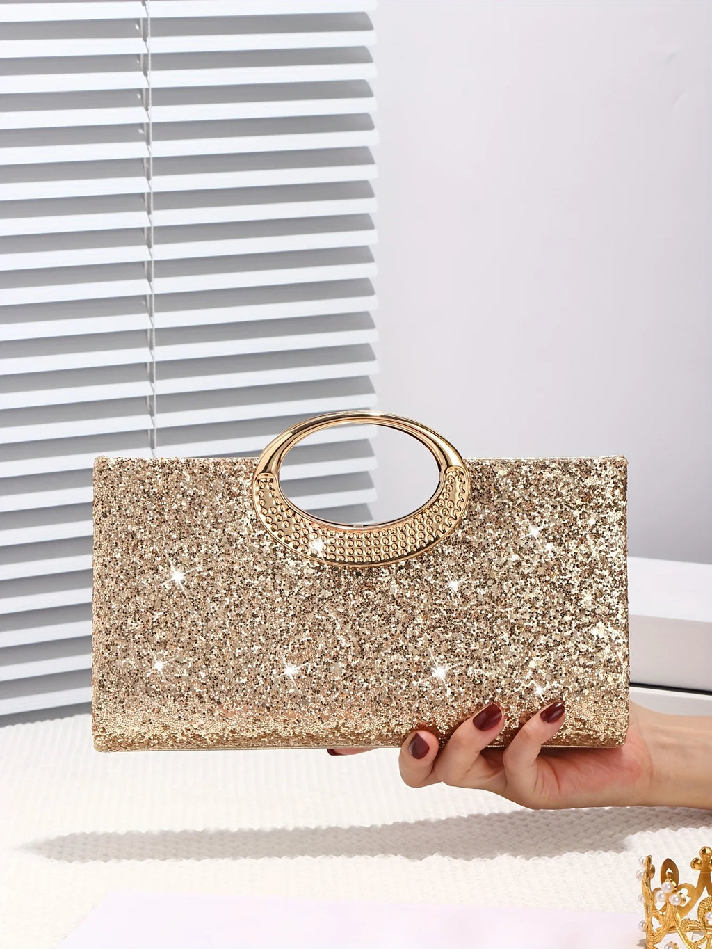 Sparkling Evening Handbag for Ladies, Suitable for Wedding Parties Dances Holiday Gifts, Valentine's Day Gifts, Birthday Gifts