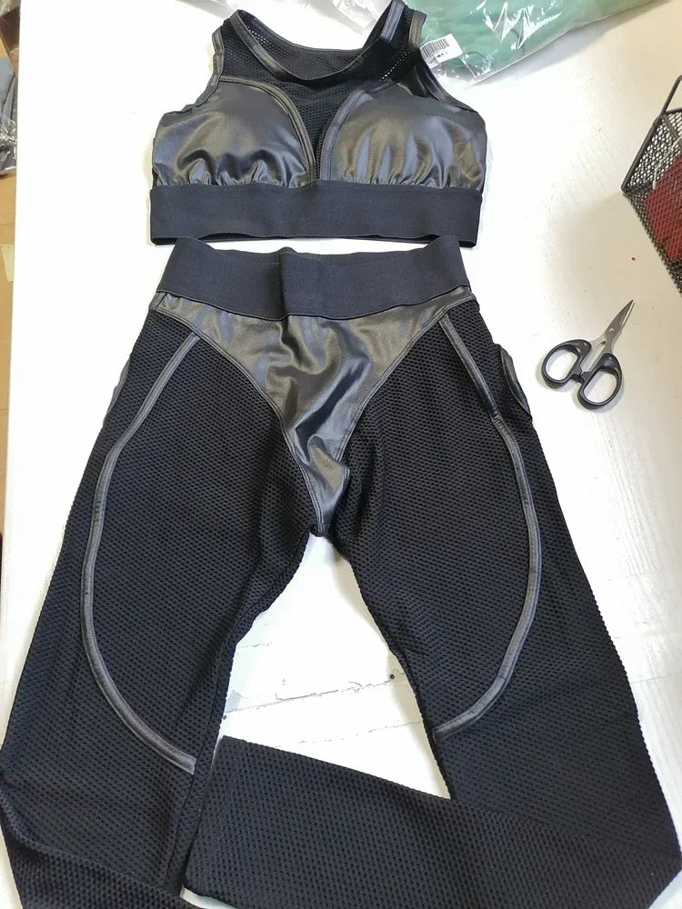Fitness Sexy Sports Suit Women Yoga Set 2 Pieces Gym Workout Clothing for Bra Push-Up Women High Waist Leggings Sports Clothing