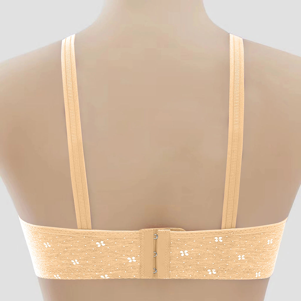 Bras For Women Comfortable Breathable Tops No Steel Ring Printed Bra Push Up Bra Gathering Large Size Lingerie Brassiere