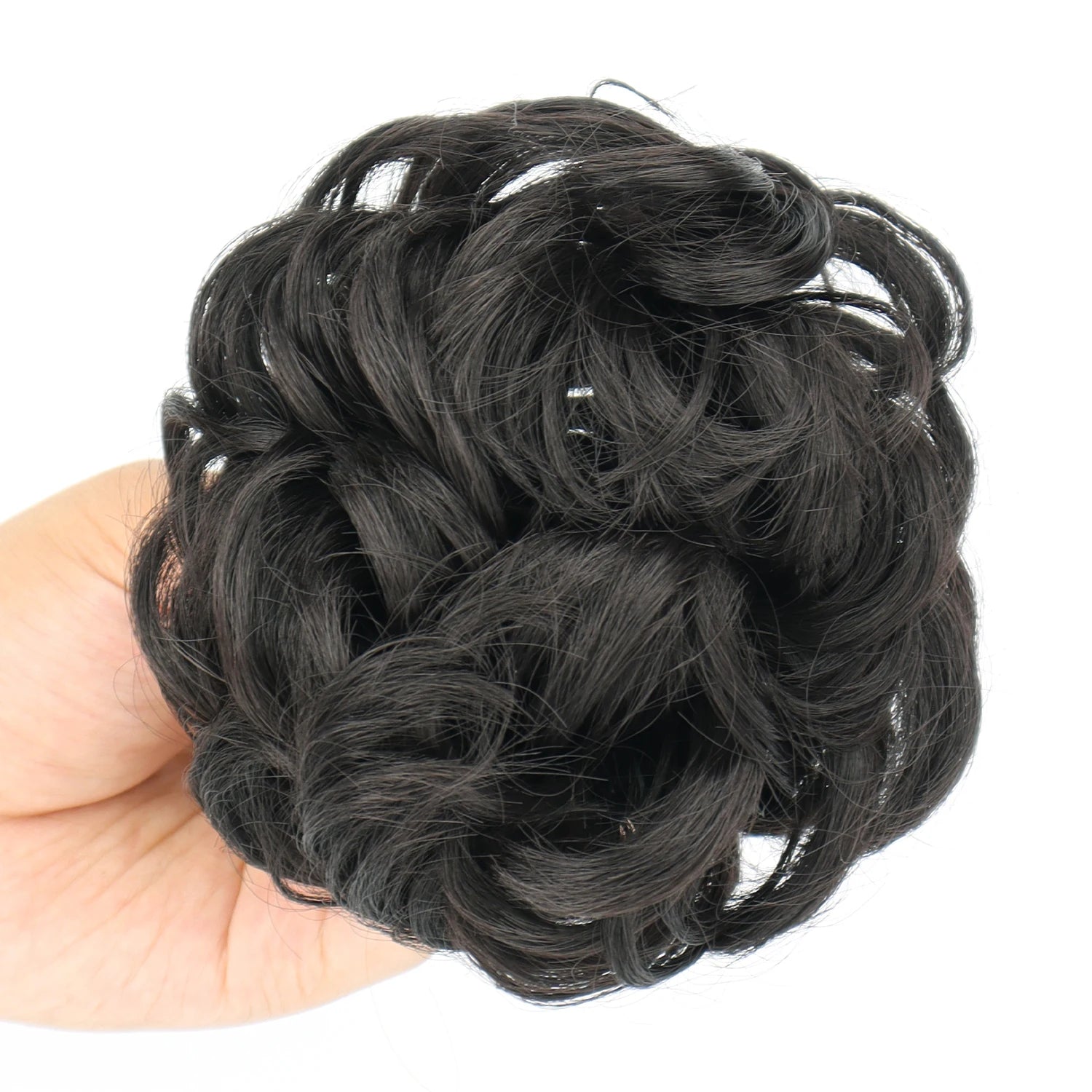 Synthetic Chignon Messy Bun Claw Clip in Hair Piece Wavy Curly Hair Bun Ponytail Extensions Scrunchie Hairpieces for Women