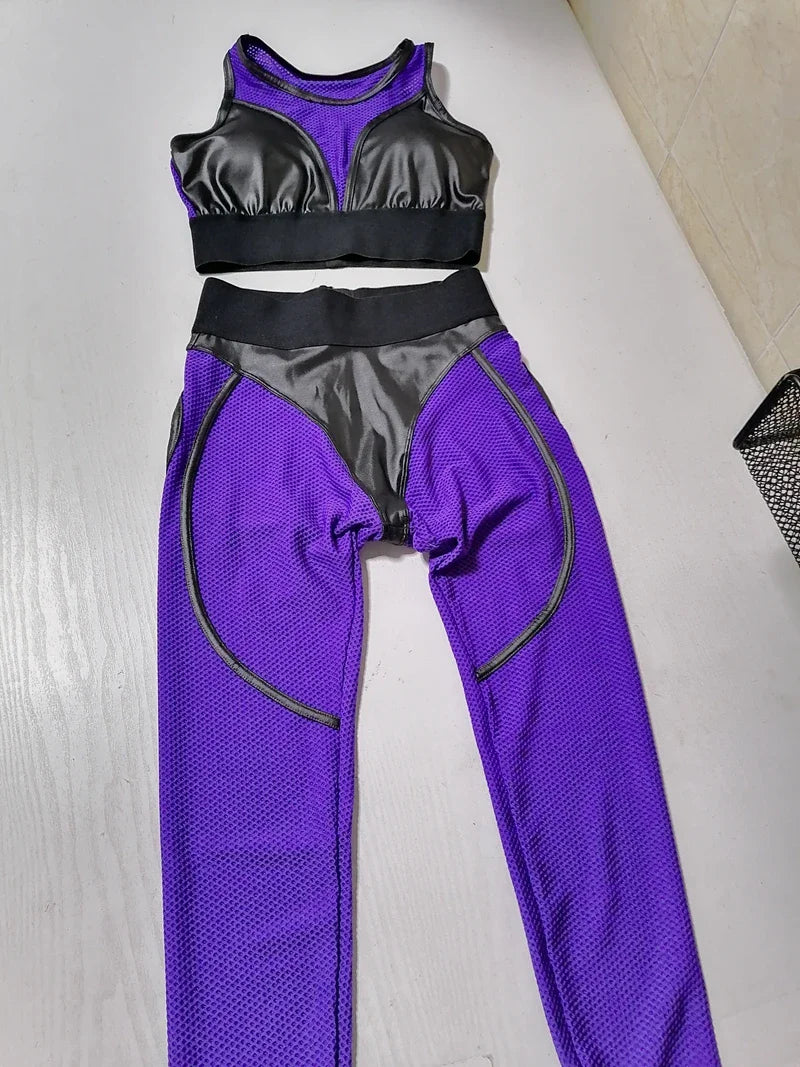 Fitness Sexy Sports Suit Women Yoga Set 2 Pieces Gym Workout Clothing for Bra Push-Up Women High Waist Leggings Sports Clothing