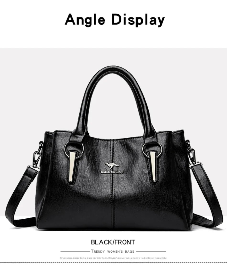 Genuine 3 Layers High Quality Soft Leather Ladies Shoulder Crossbody Bags for Women Luxury Handbags Women Bags Designer