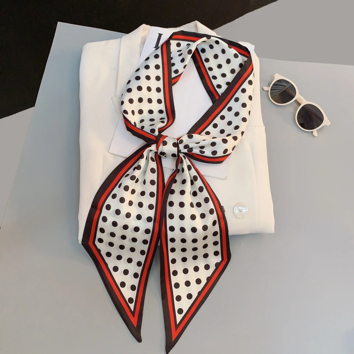 Luxury Long Neckerchief Skinny Hair Bands Women Silk Scarfs Fashion Headbands Bag Scarves Print Hairband Neck Scarf For Ladies