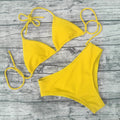Bikini Sexy Solid Color Swimwear Women's Triangle Stripe Bikini Set Swimwear Beach Wear Women's