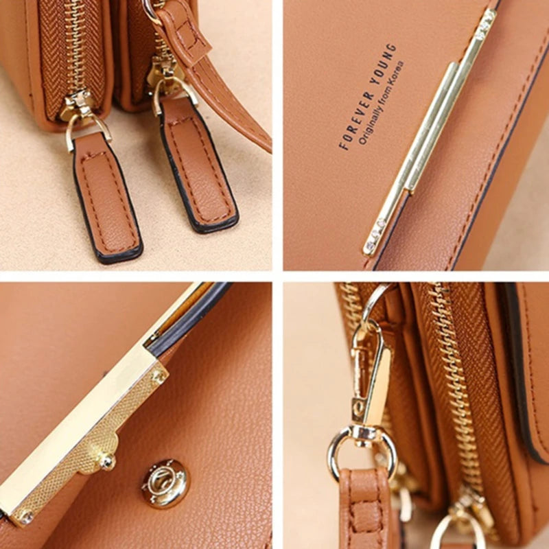 2026 New Korean Style Women Long Wallet Large Capacity Multi Functional Clutch Purse Coin Pocket Shoulder Crossbody Bag For Dail