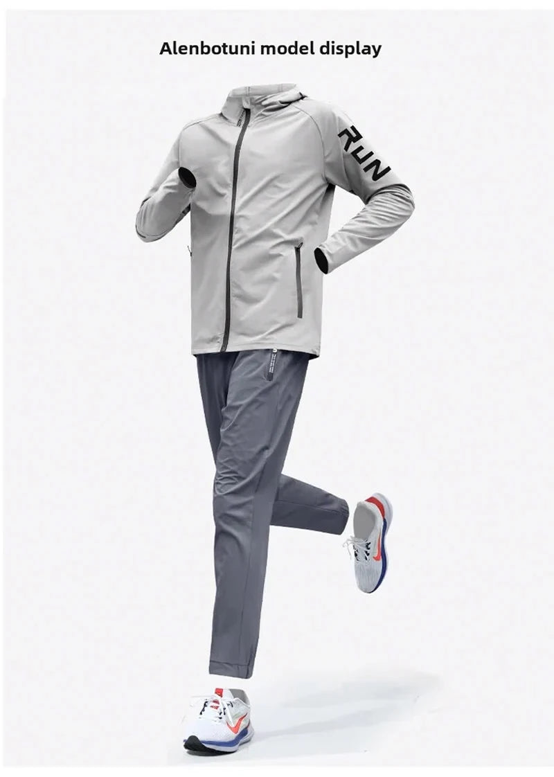 Men's Early Autumn Running Quick-Dry Sportswear Set Varying Weather Cycling Jacket Fitness Casual Athletes Training Outdoorwear