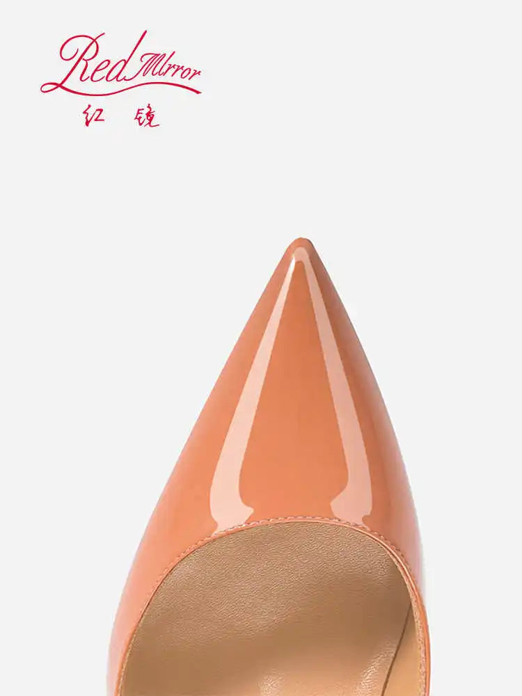 Women Heels Naked Color Women's Elegant High Heel Luxury Black Shoes Woman 2026 Red Shiny Bottoms Pointed Toe Party Ladies Women