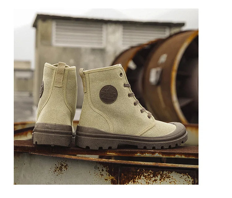 New Fashion High-top Mens Boots Outdoor Comfortable Mens Casual Boots Jungle Mountaineering Men Shoes Wide Bottom Platform Boots