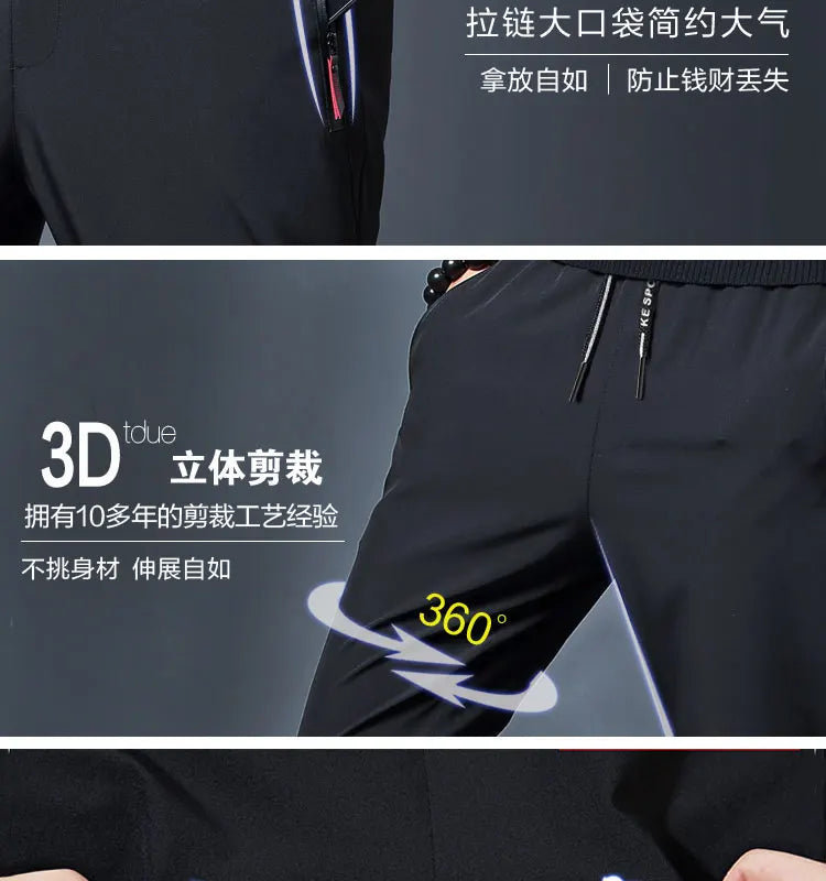 Men's Casual Pants Business Stretch Slim Fit Elastic Waist Jogger Korean Classic Blue Black Gray Male Brand Trousers