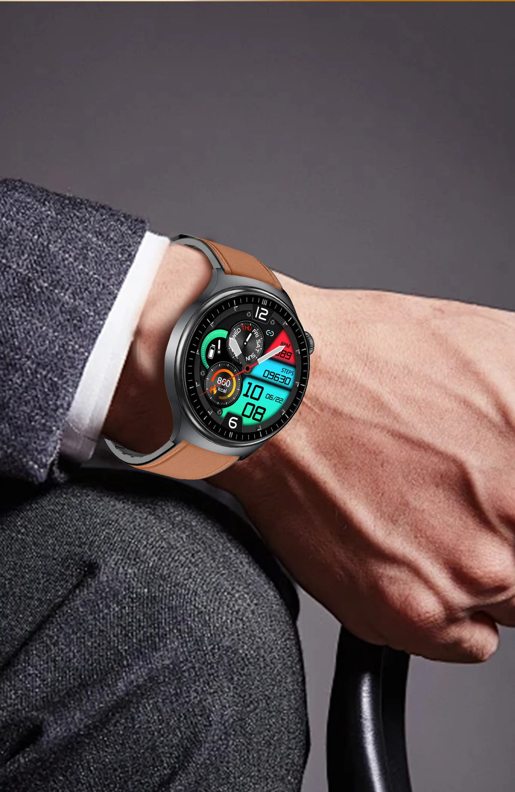 TK27 Men Smart Watch AMOLED ECG Health Monitoring Outdoors Flashlight Bluetooth Calling Sports Fitness Tracker Smartwatch