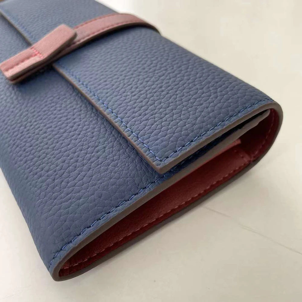 Luxury Genuine Leather Women Long Wallet Custom Name Female Card Holder Clutch Bag Fashion New Personalize Initials Purse Wallet