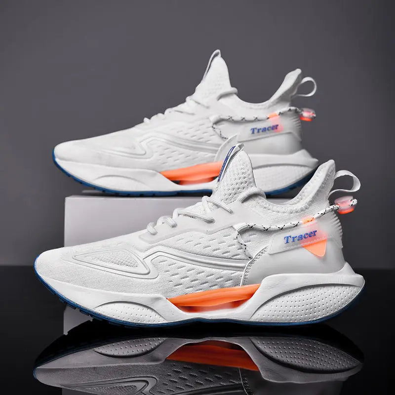 New White Mesh Sneakers Man Casual Shoes Breathable Summer Sneakers Men Shoes Outdoor Walking Sneakers Lightweight Tennis Shoes