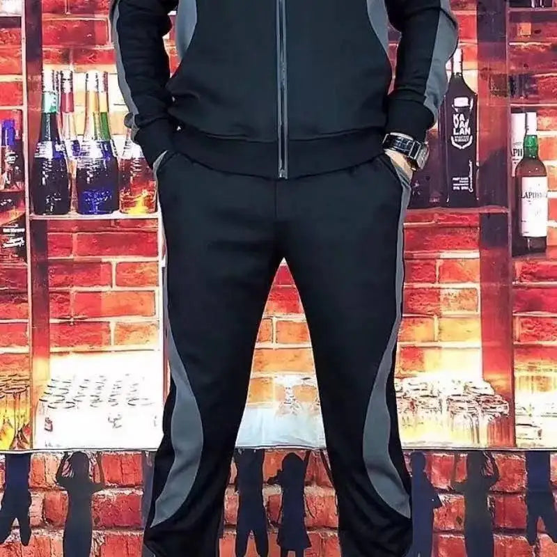 Sports Suit Men's Spring and Autumn Loose Large Size Casual Running Trend Suit