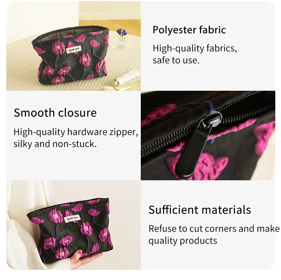 Purple Charm Women's makeup bag by Hotfashionitems, stylish cosmetic organizer pouch with a sleek design and ample storage space.
