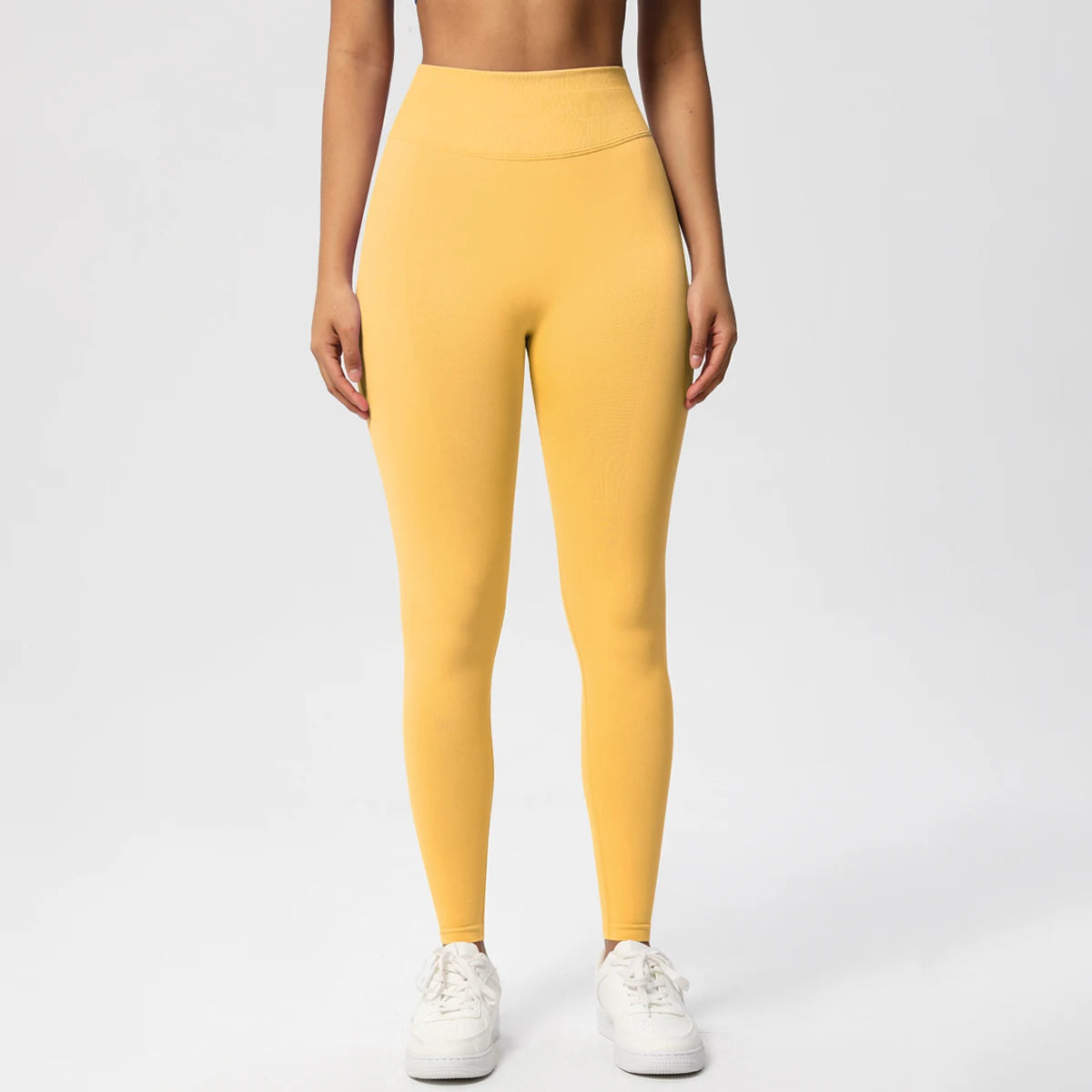 Women's Solid High Waist Sports Leggings, HighStretch Seamless Yoga Leggings, LadiesSportswear for Indoor Outdoor Wear