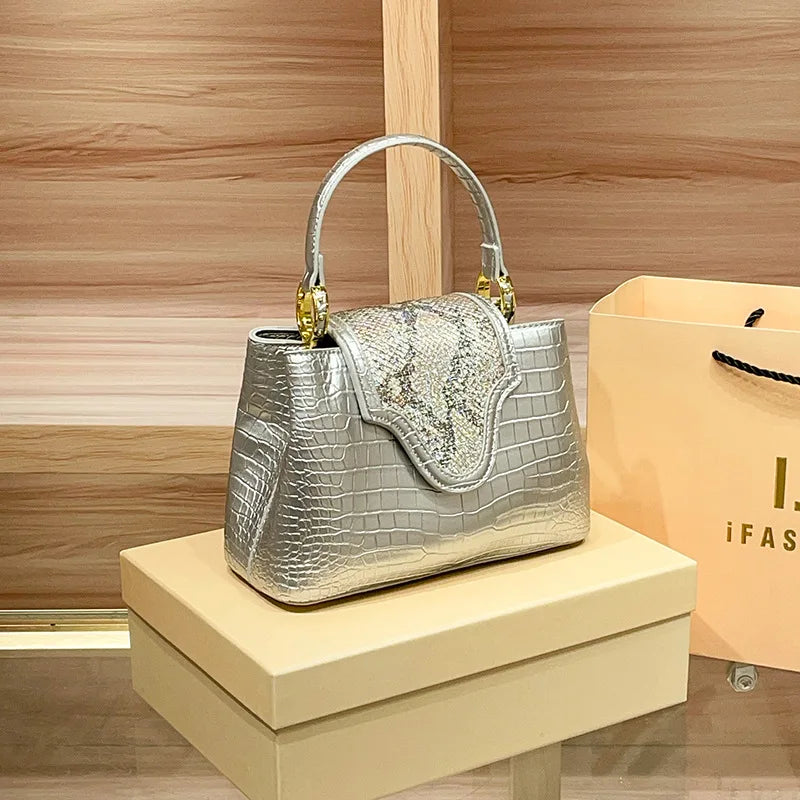 Luxury Designer Brand New High Quality Leather Snake Crocodile Handbag Women's Fashion Shoulder Crossbody Bag Bolsos De Mujer