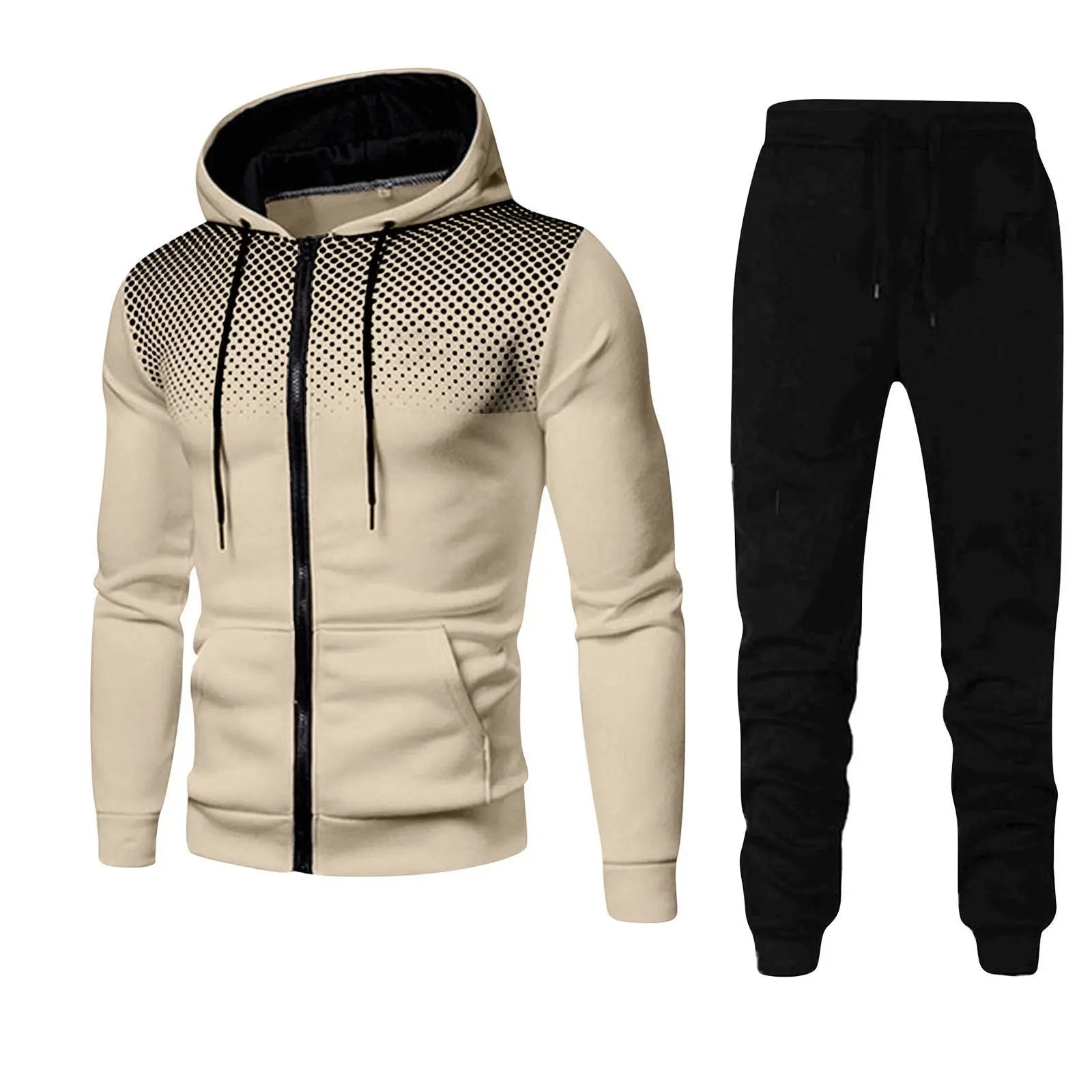 2025 Popular two-piece men's sportswear jogging suit sportswear hooded sweatshirt zipper sweatshirt autumn and winter clothing