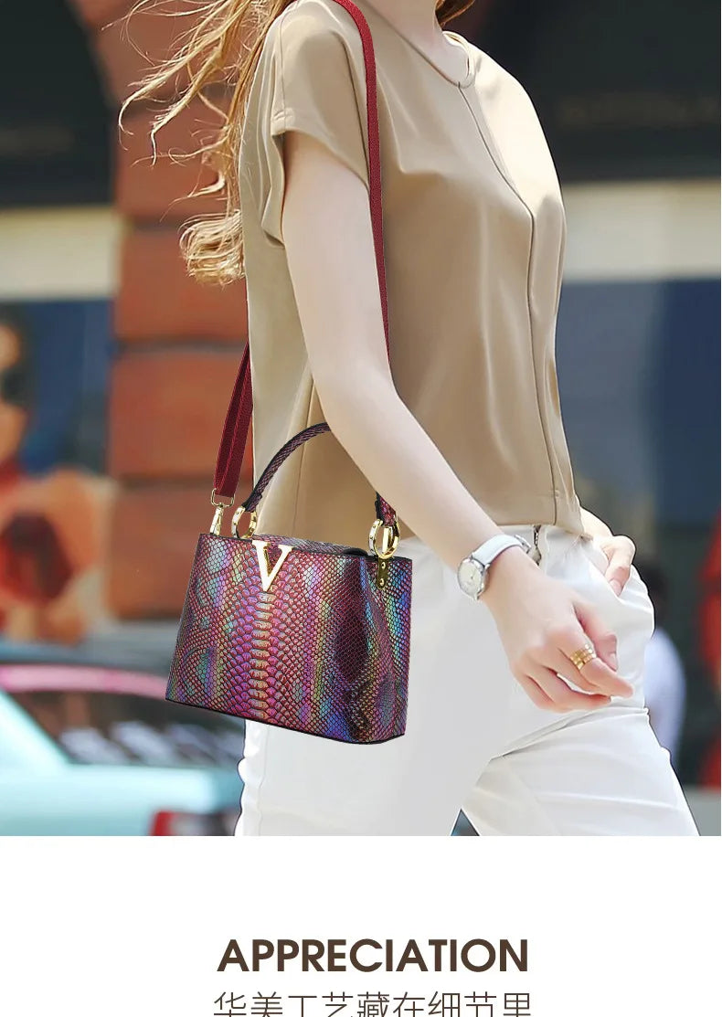 Gradient Color Women's Shoulder Bag PU Leather Crossbody Bag Handbag Female Casual Shopping Women's Fashion Small Square Bag